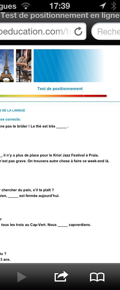 Tests de positionnement