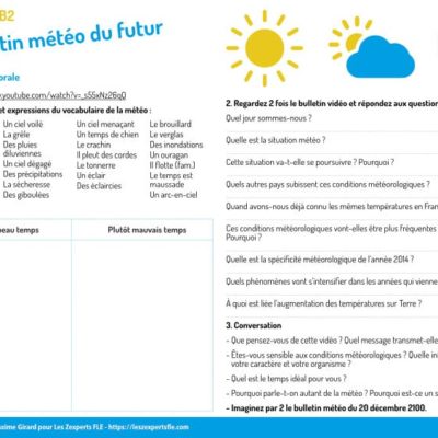 associez météo et écologie en FLE