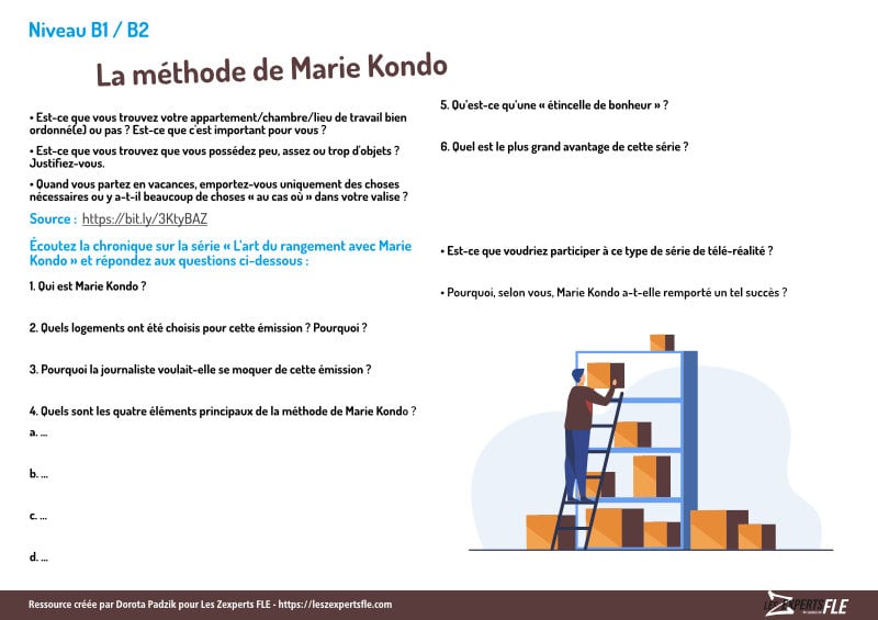 Parler de la méthode de Marie Kondo en FLE (B1/B2)