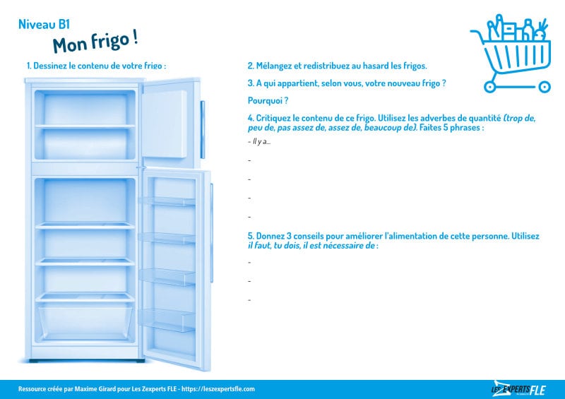 parler de ce qu'il y a dans le frigo pour pratiquer le vocabulaire en FLE