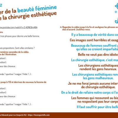 Activité FLE : chirurgie esthétique