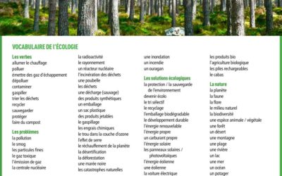 Liste de vocabulaire FLE – l’écologie