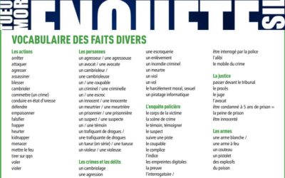 Liste de vocabulaire FLE – les faits divers