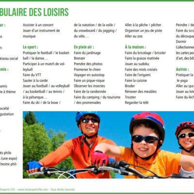 Liste de vocabulaire FLE : les loisirs