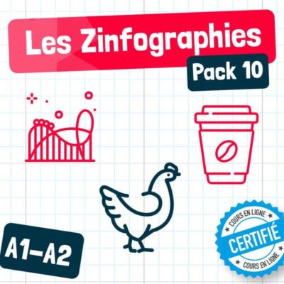 infographies FLE A1-A2 café animaux parc attractions