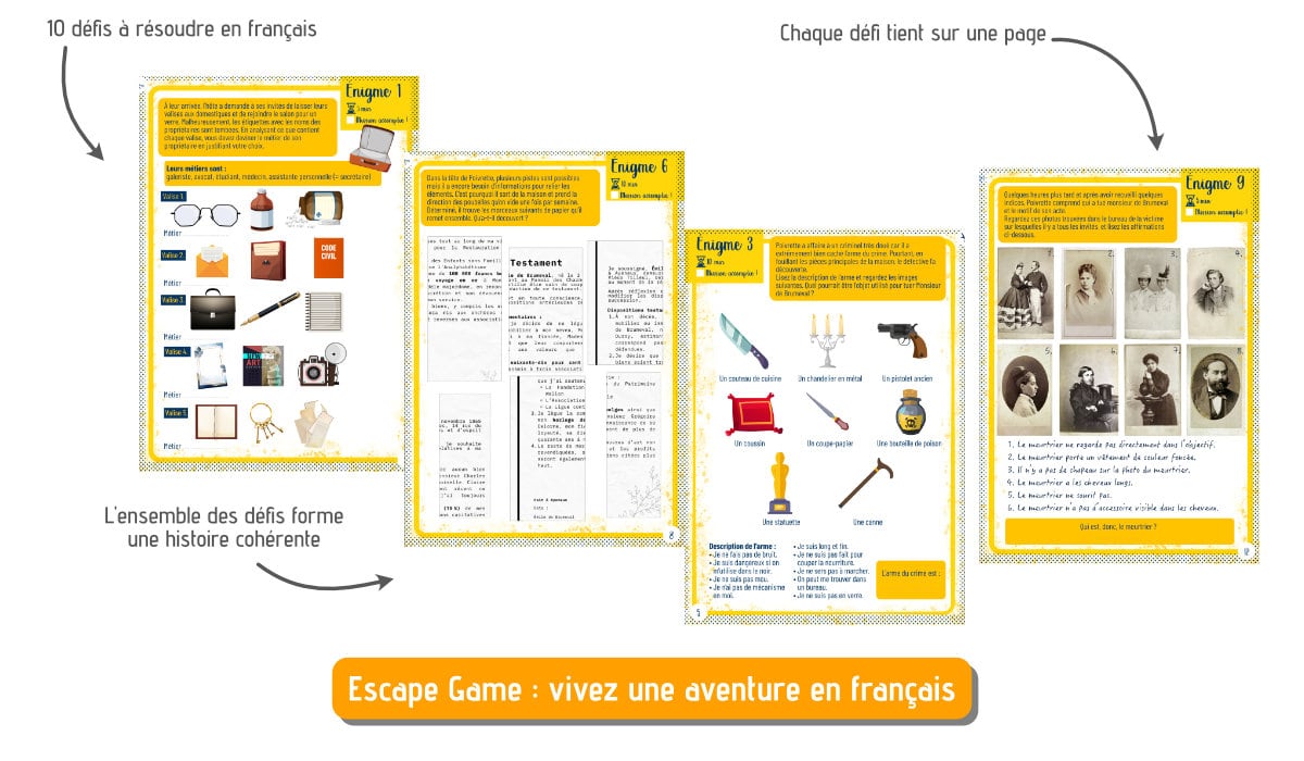 escape game FLE meurtre B1 B2