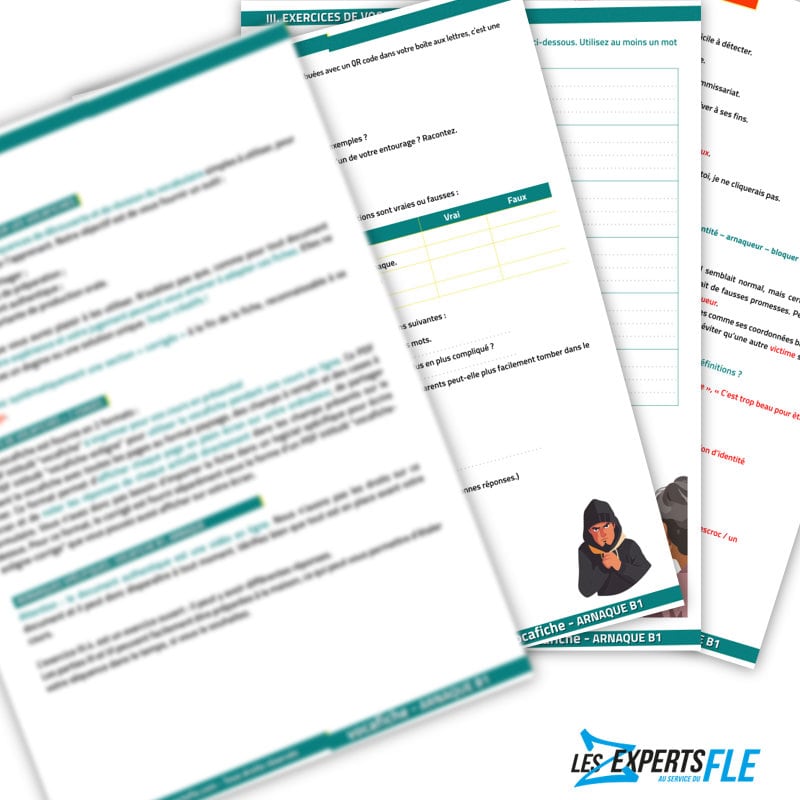 fiche vocabulaire FLE arnaque B1
